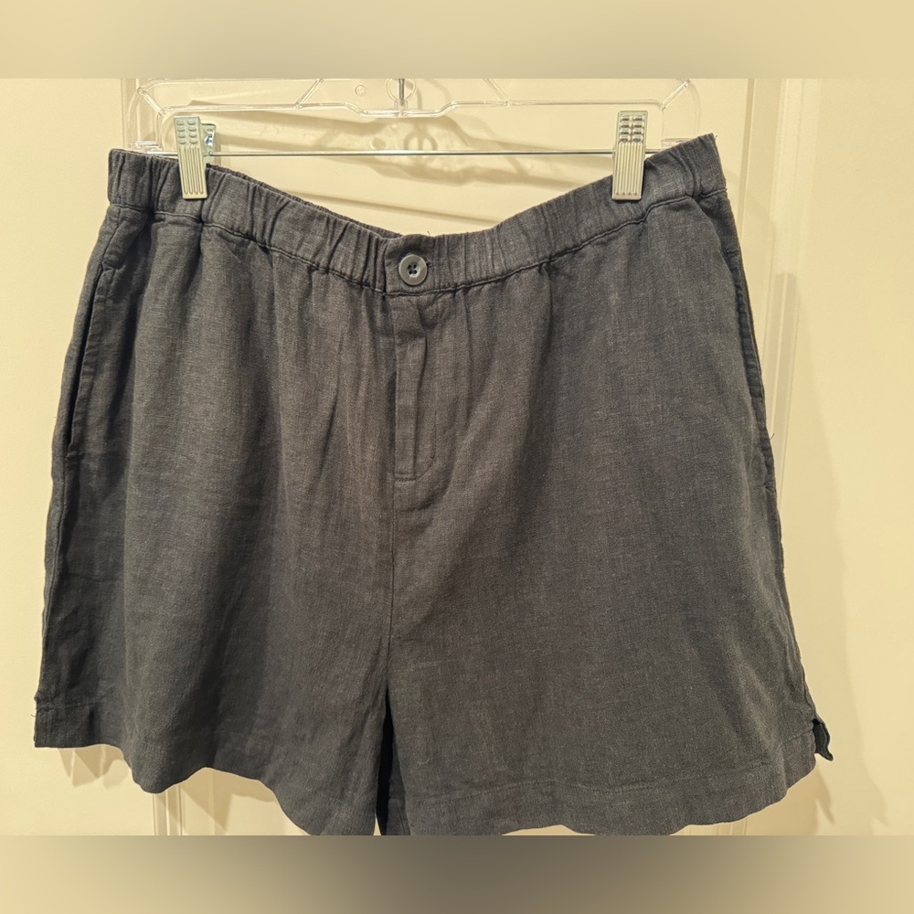 CARLY JEAN LOS ANGELES CJLA BLACK LINEN SHORTS